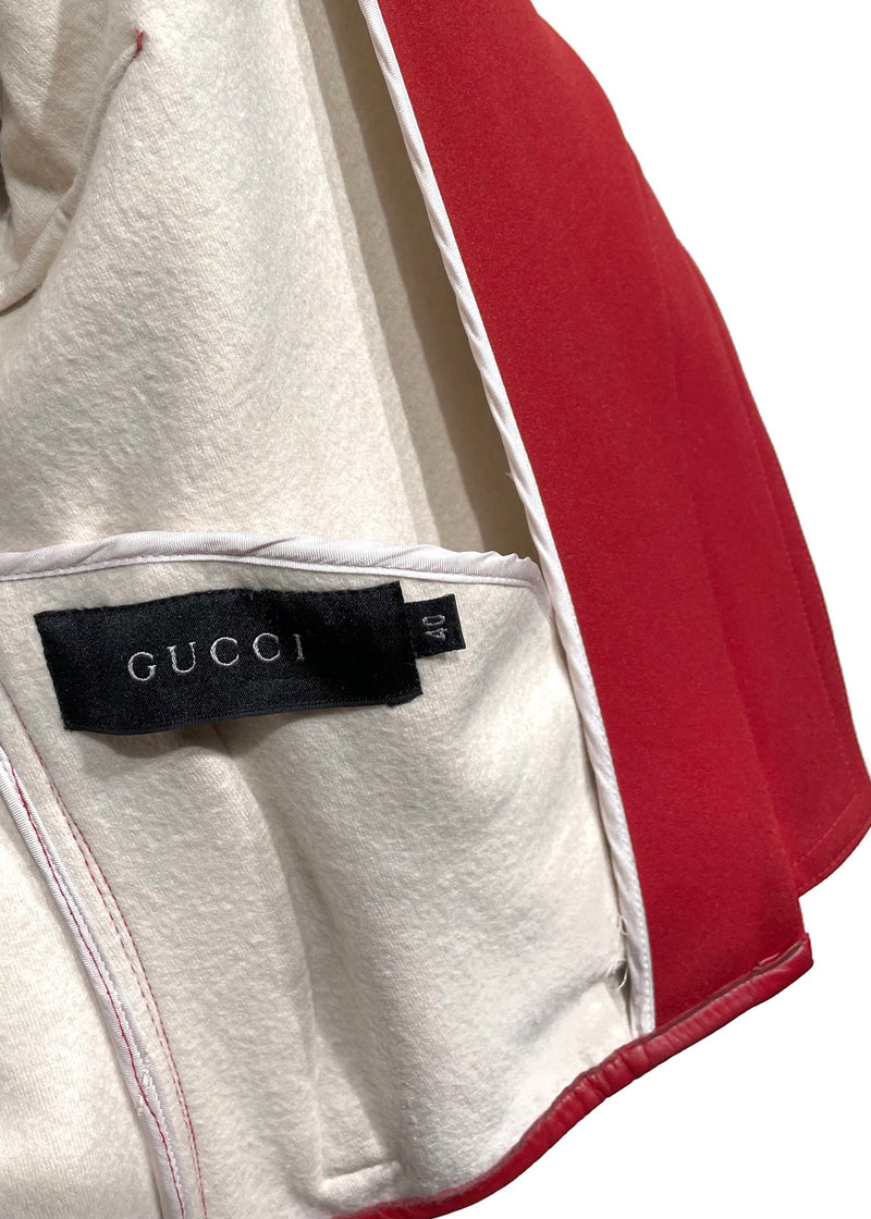 Veste à fermeture zippée asymétrique rouge Gucci par Tom Ford Vintage 2000