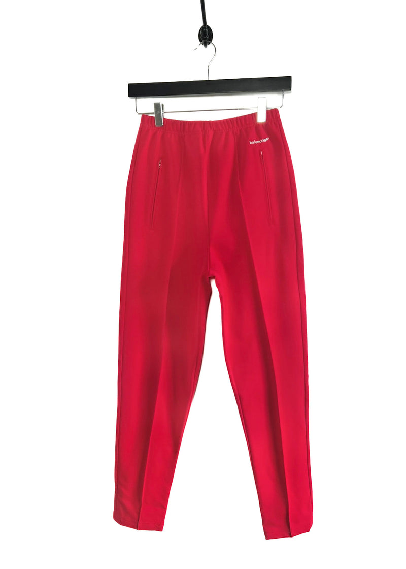 Pantalon rouge Sporty en viscose Balenciaga