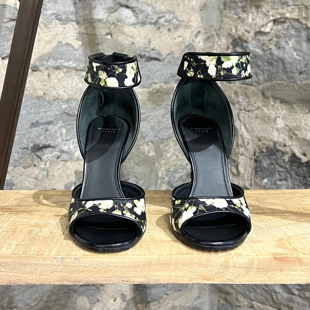 Givenchy Floral Baby's Breath Print Heeled Sandals