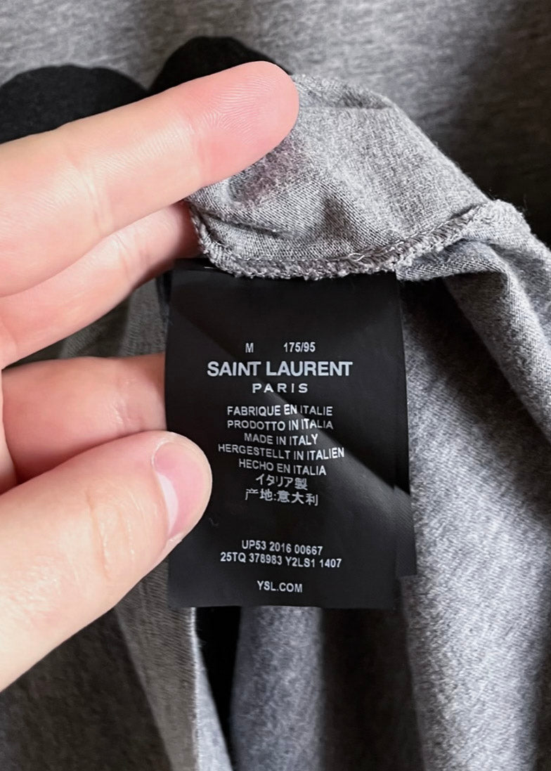 Saint Laurent Grey Luster Print T-shirt