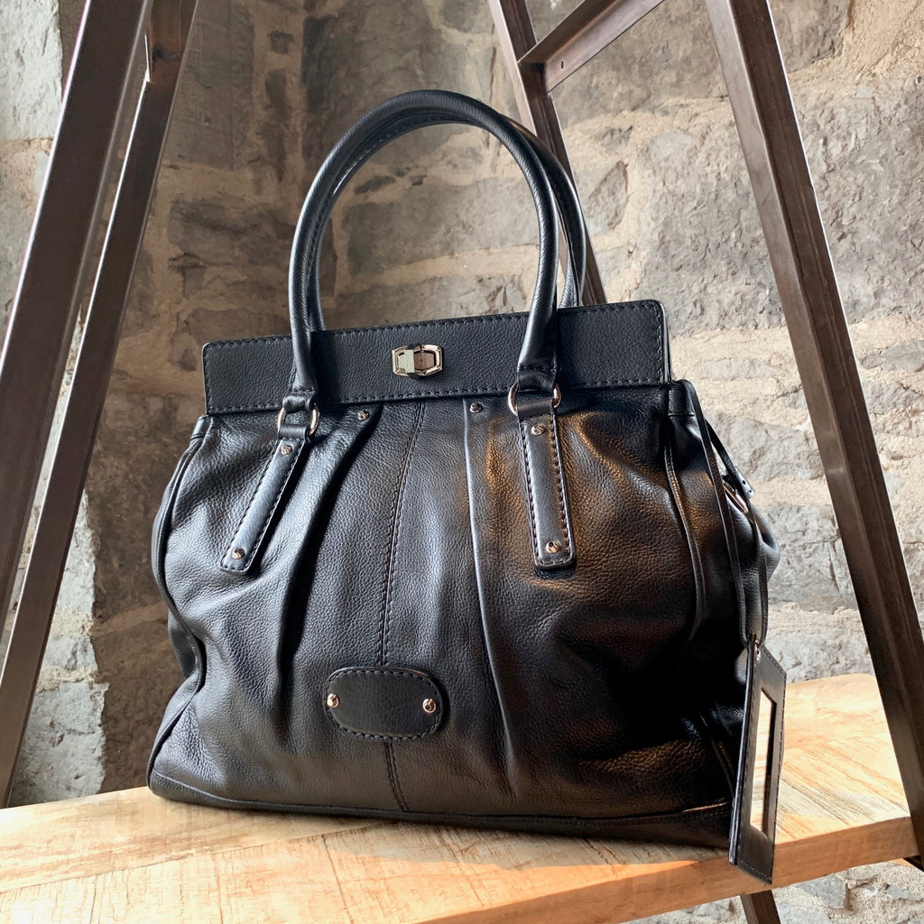 Balenciaga Black Leather Le Dix XL Weekend Travel Bag