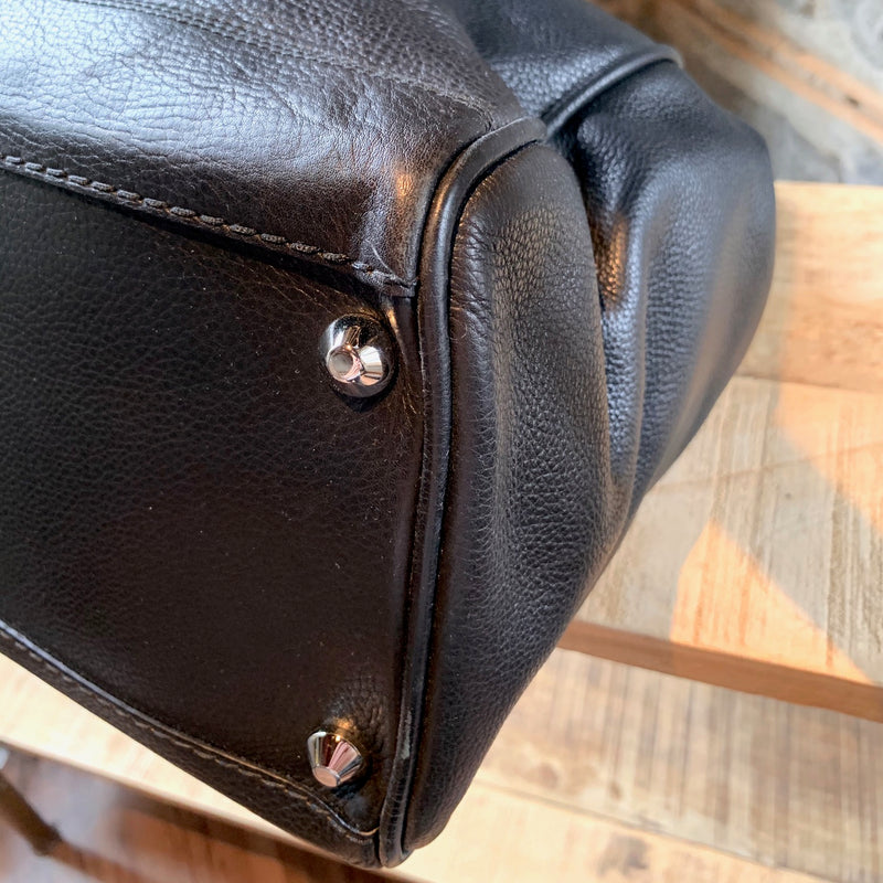 Balenciaga Black Large Shoulder Bag with Clasp Detail