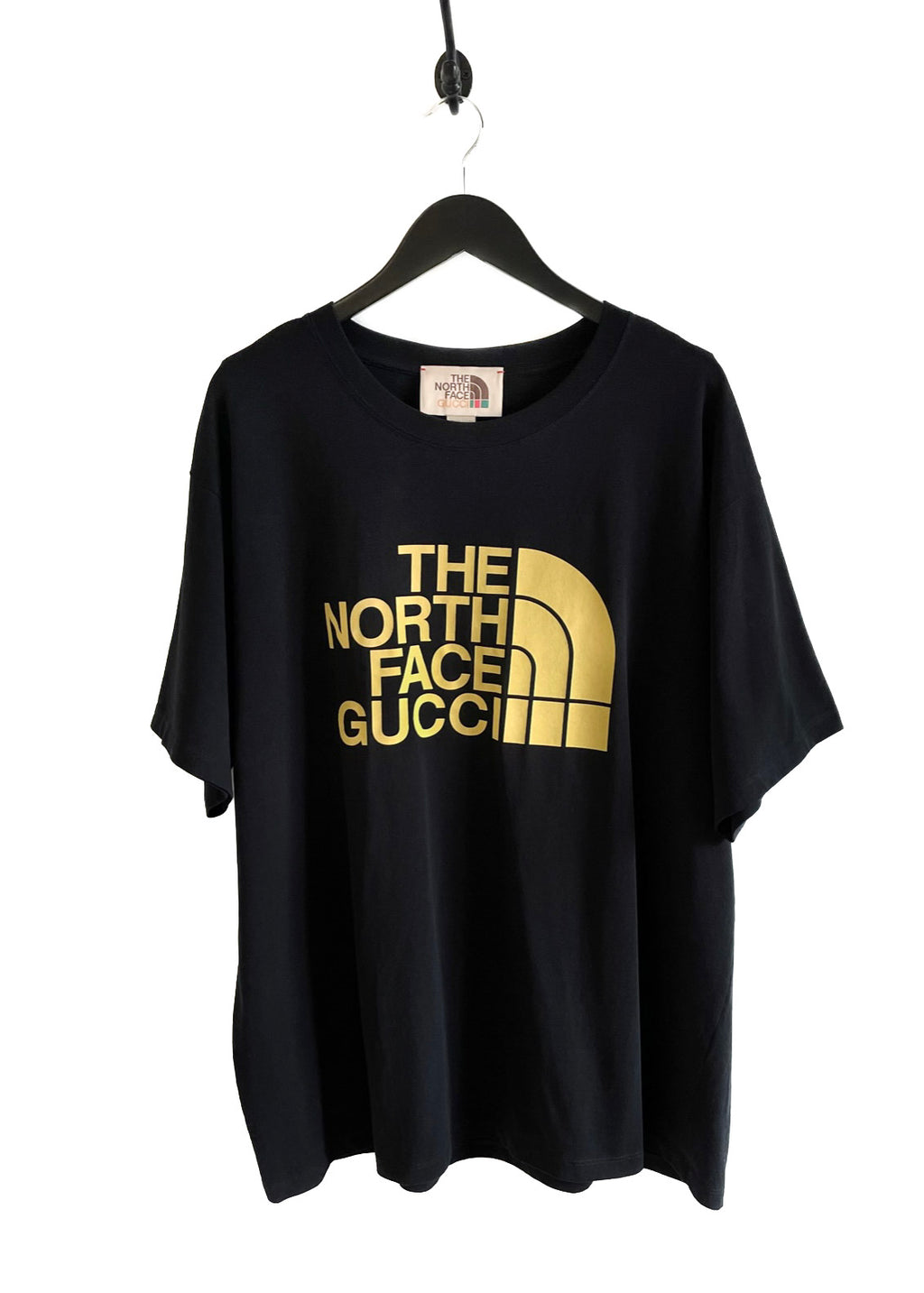 Gucci The North Face Logo-print Cotton-jersey Hoodie In Black Yellow