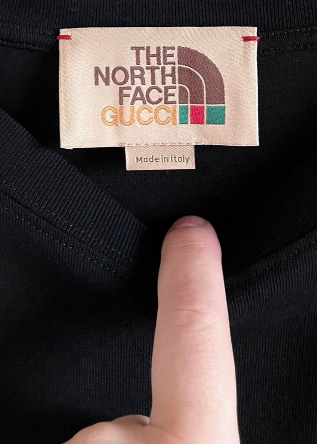 T-shirt imprimé logo Gucci X The North Face noir jaune