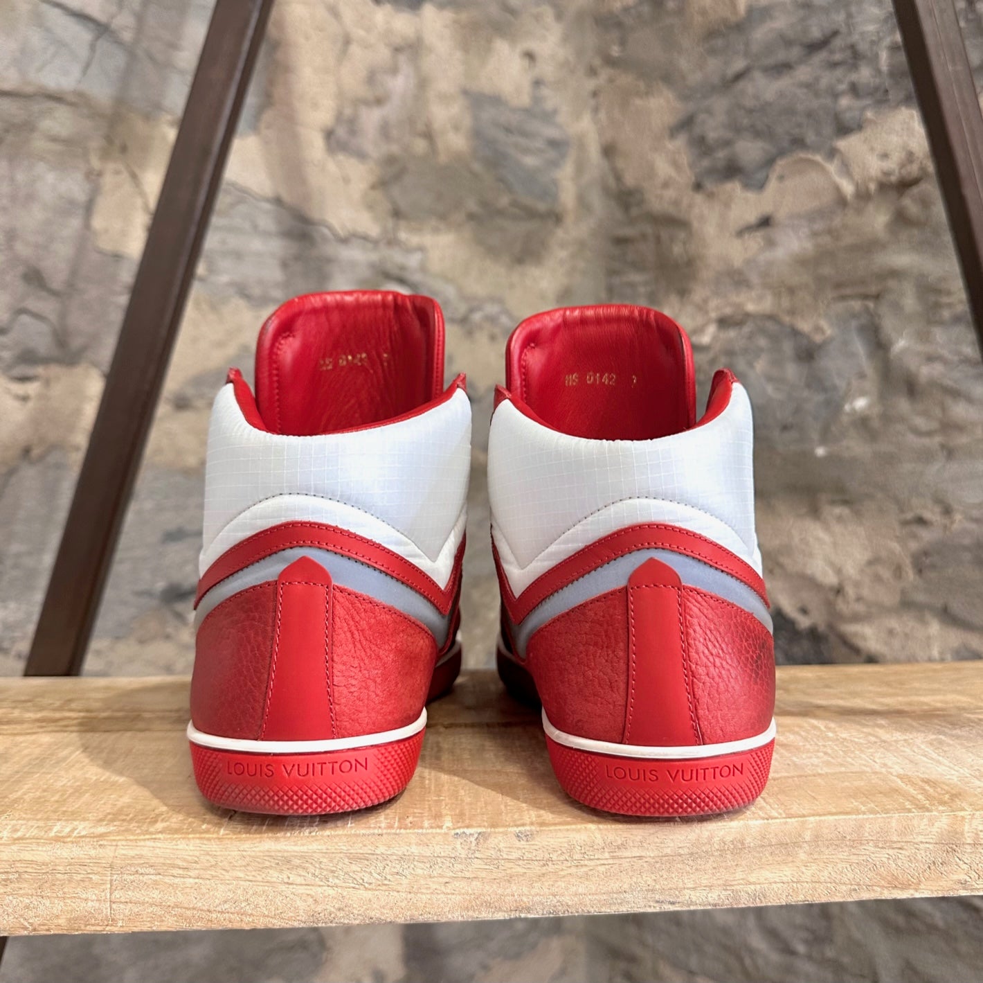 Louis Vuitton AW2012 Red Leather Heroes High-Top Sneakers – Boutique LUC.S