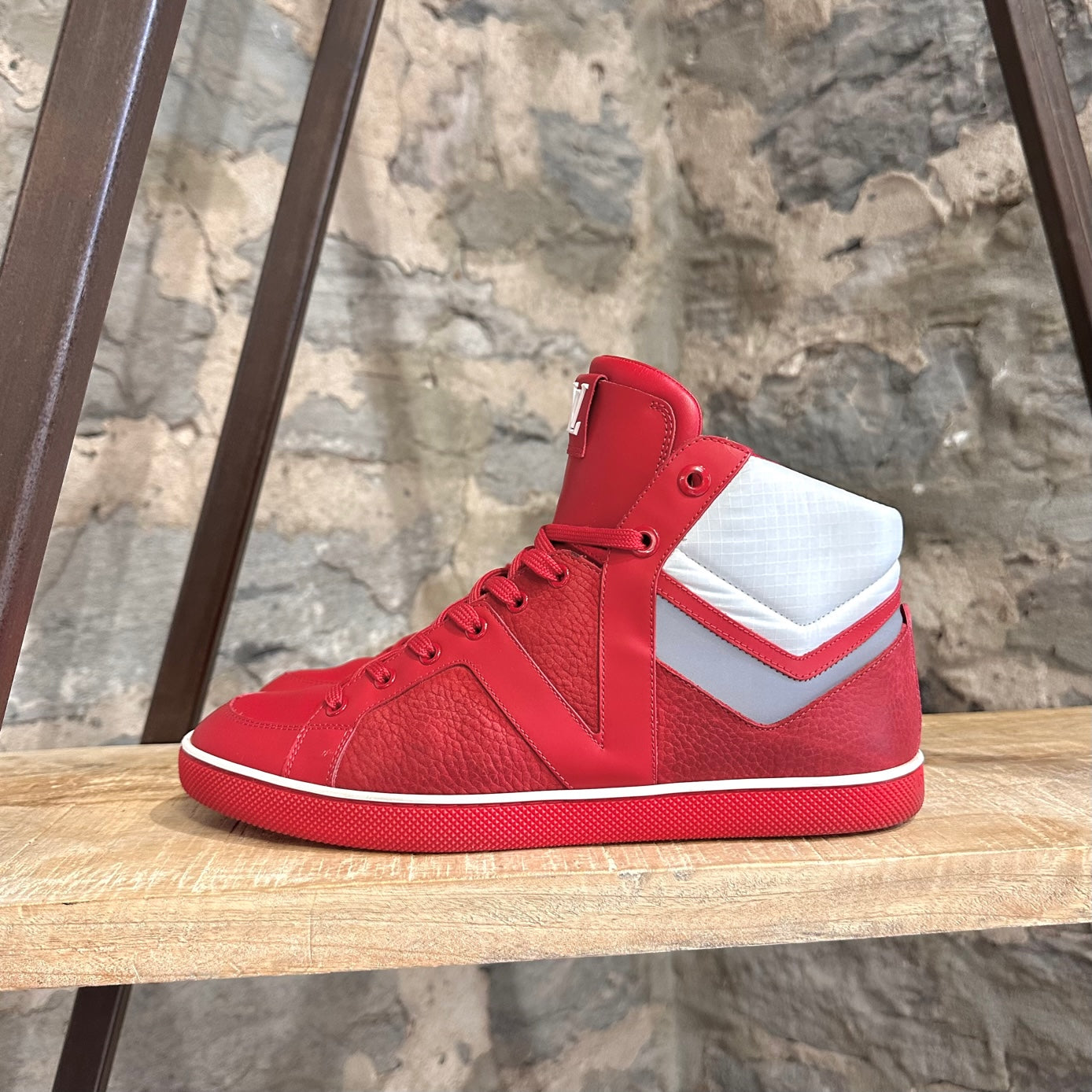 Louis Vuitton AW2012 Red Leather Heroes High-Top Sneakers
