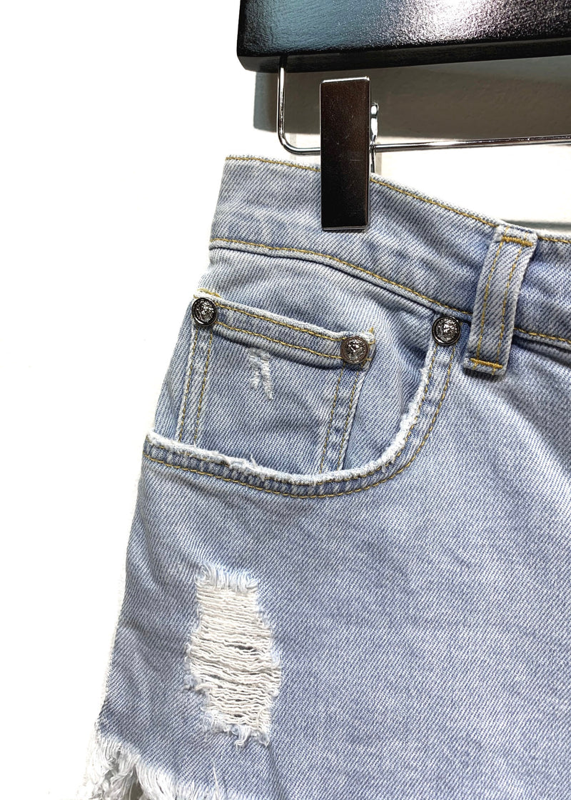 Mini short Versus en jean bleu clair