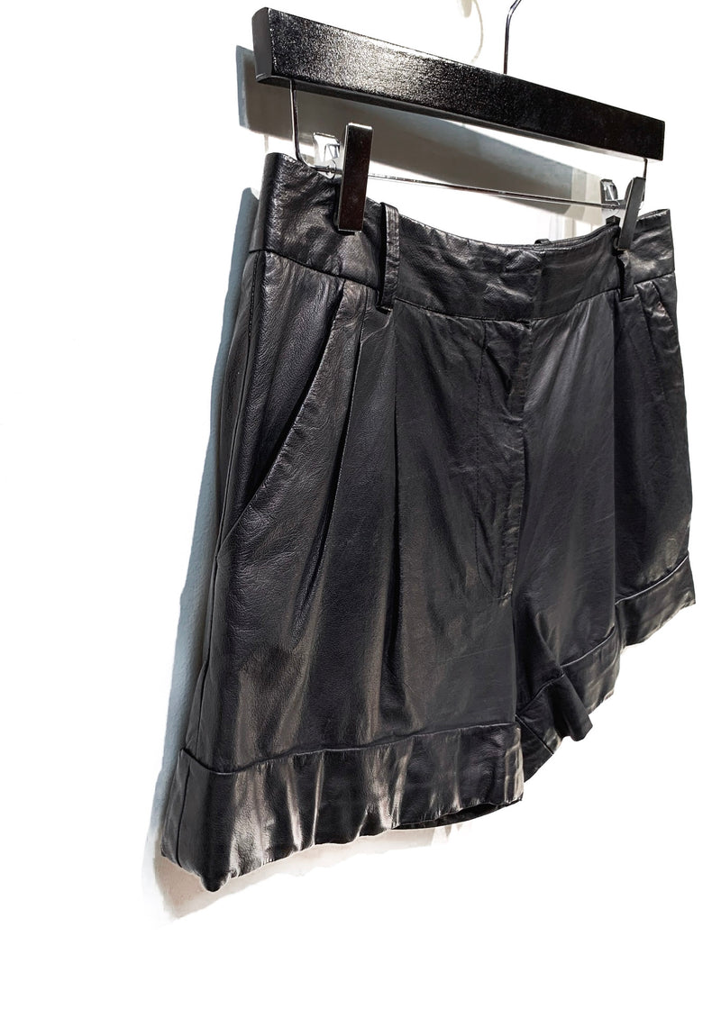 3.1 Phillip Lim Black Leather Shorts