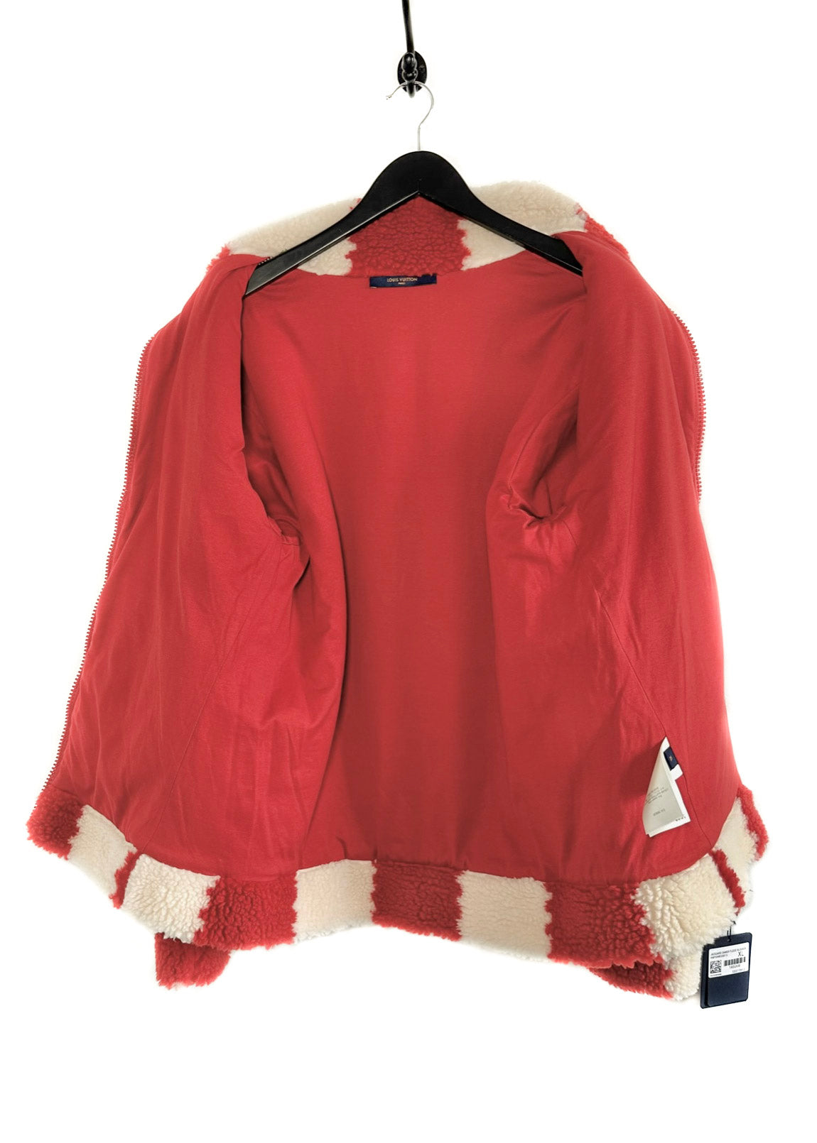 Pre-owned Jacquard Damier Fleece Blouson Jacket In Red