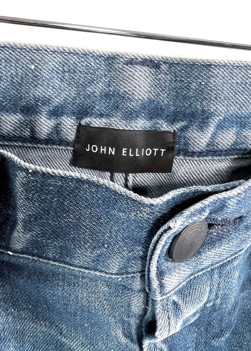 John Elliott Paint Splattered Distressed Blue Jeans