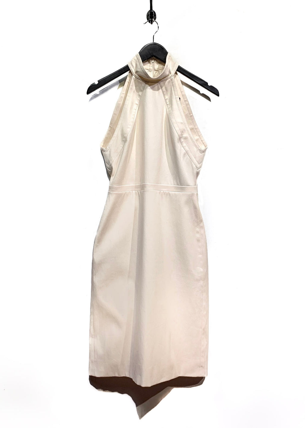 Gucci Pearl White Stretch Cotton Sleeveless Dress