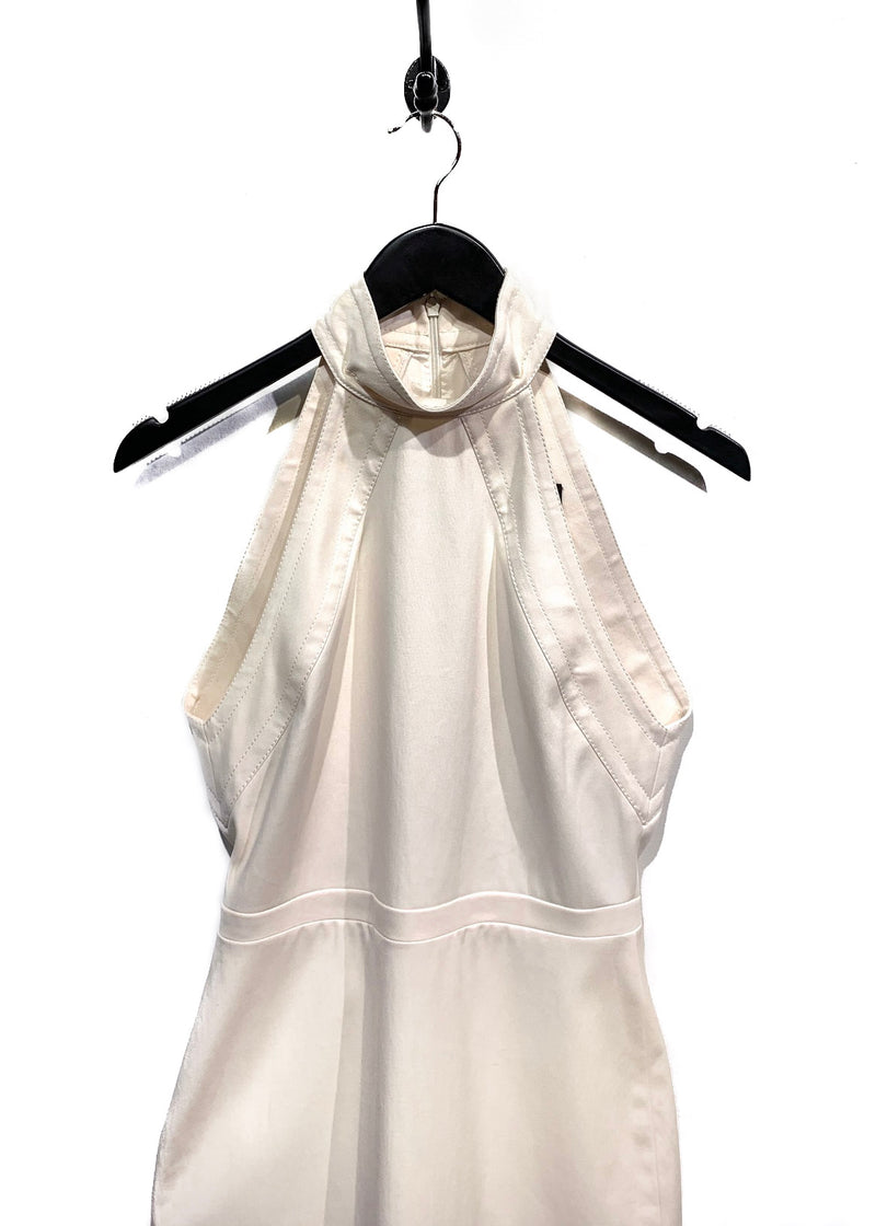 Robe sans manches en coton stretch blanc perlé Gucci