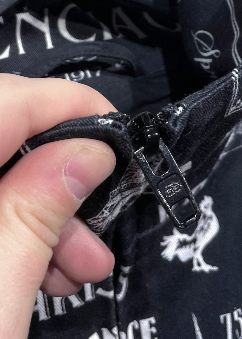 Veste zippée à double manches imprimée Balenciaga Paris noire