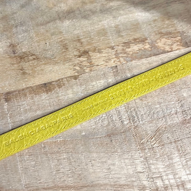 Balenciaga Yellow Leather Triple Wrap Arena  Bracelet