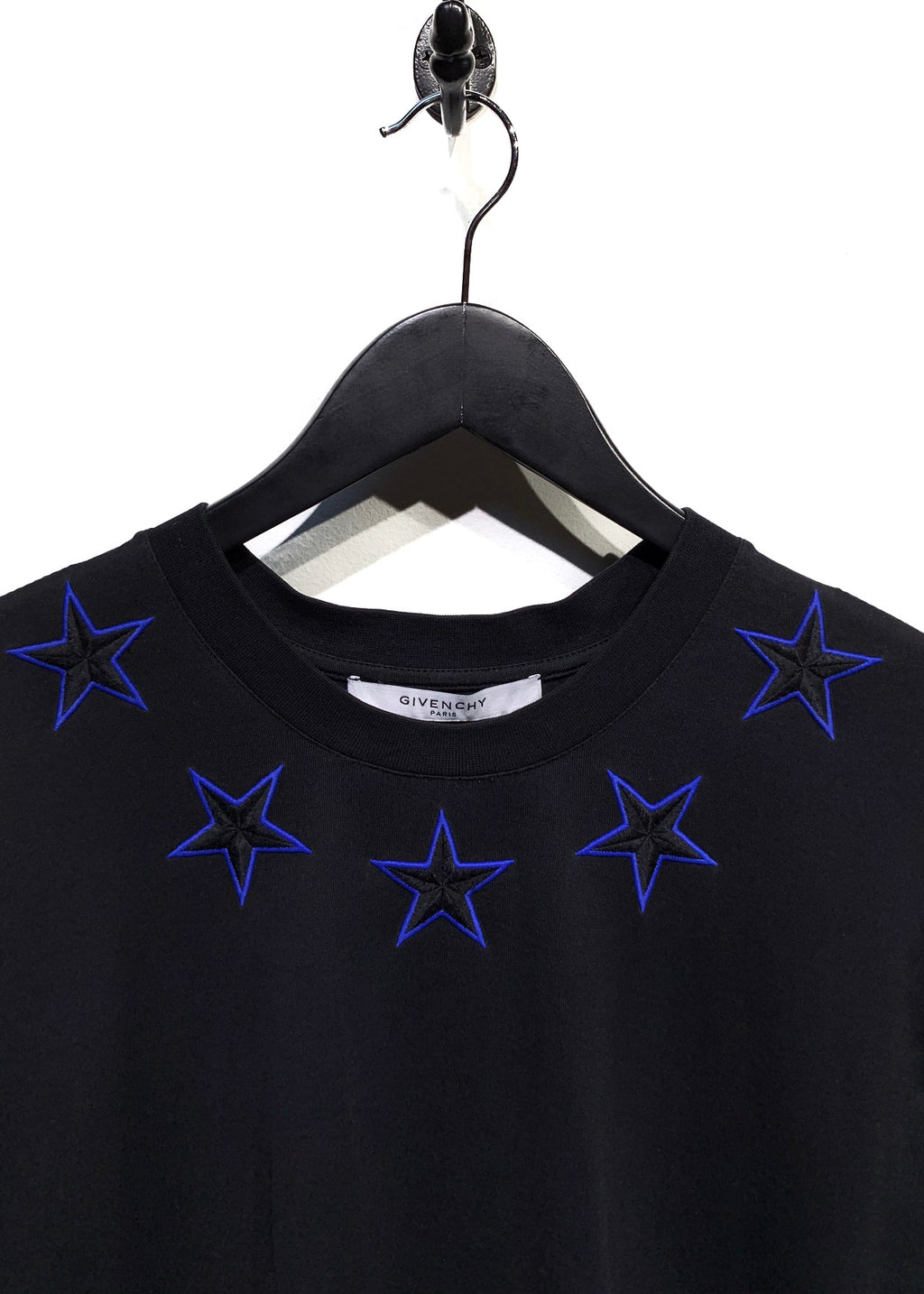 T-shirt noir Givenchy surdimensionné avec broderies d'étoiles