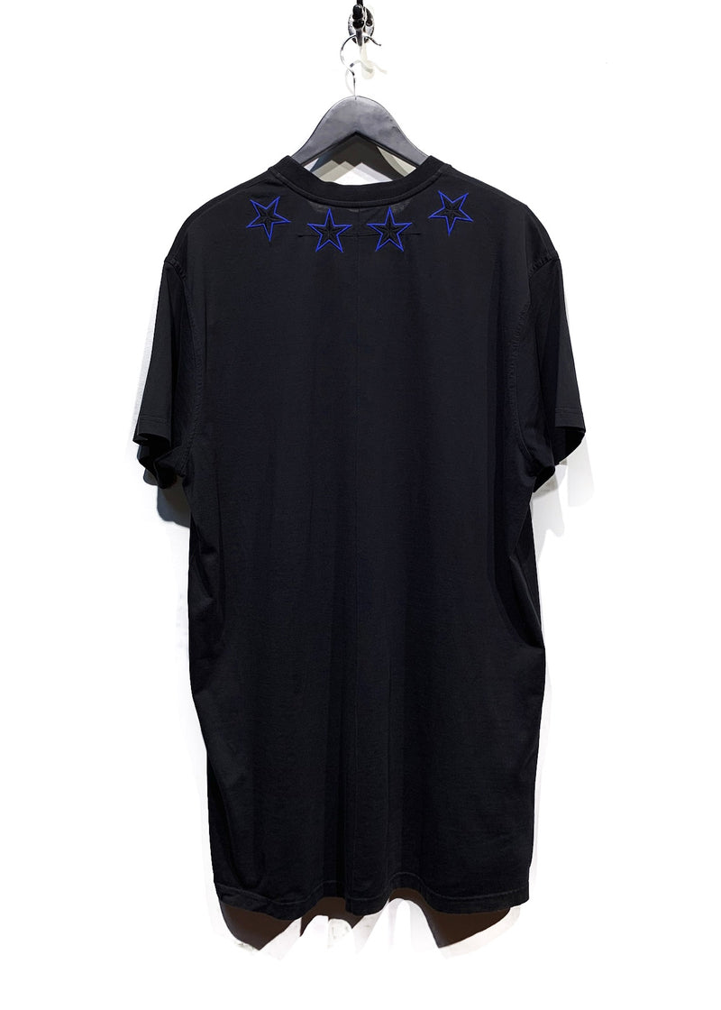 T-shirt noir Givenchy surdimensionné avec broderies d'étoiles