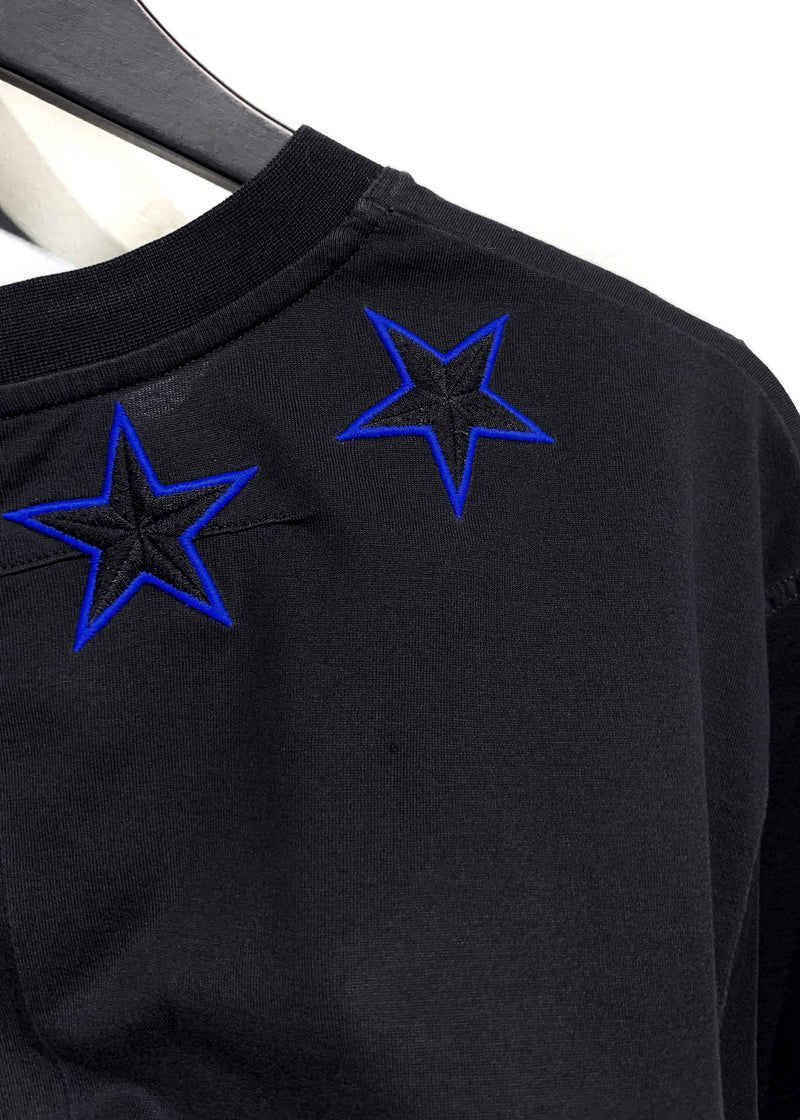 Givenchy Black Columbian Star Embroidered Oversized T-shirt