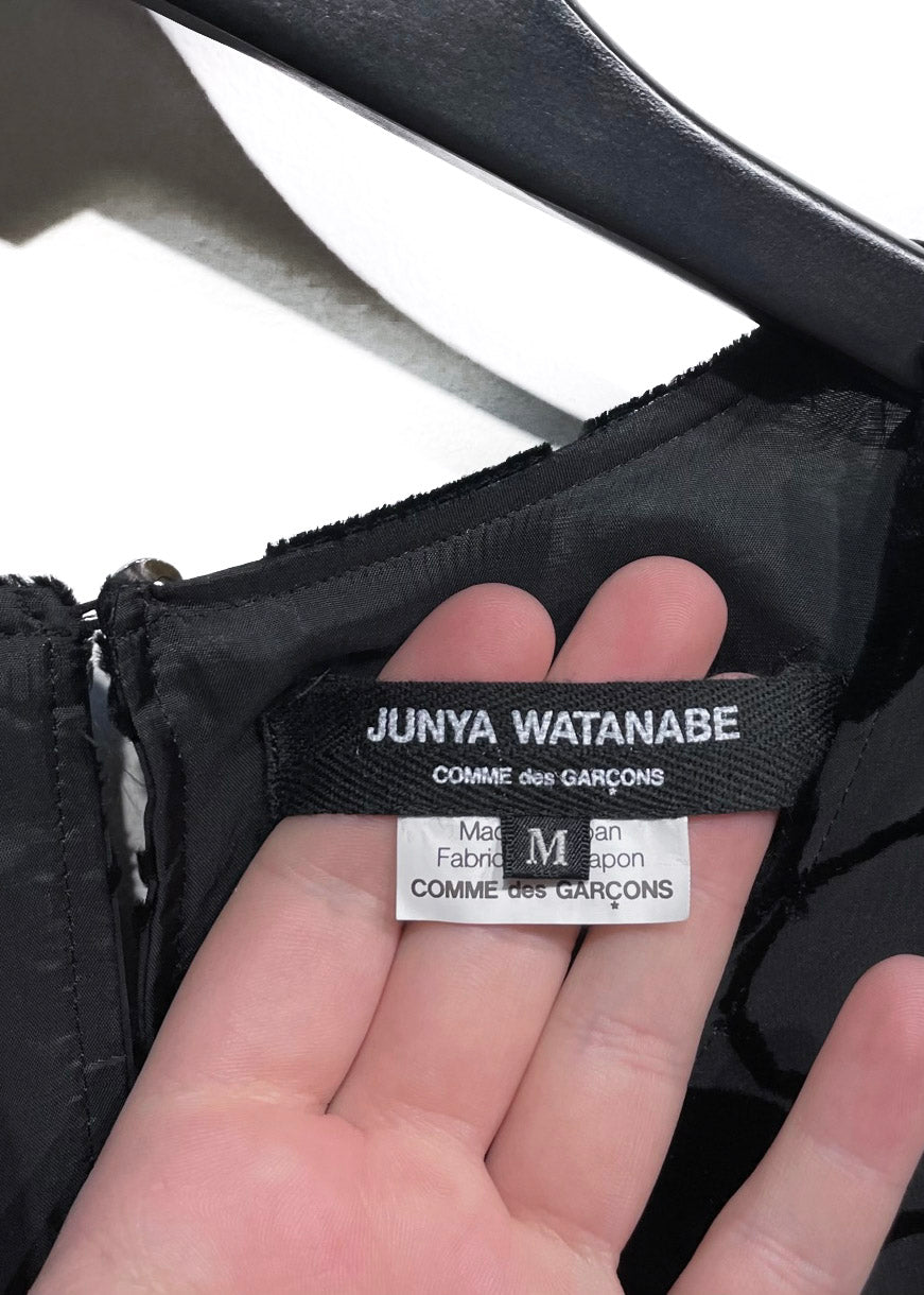 Robe tunique noire avec détails de  pastilles Comme des Garçons Junya Watanabe