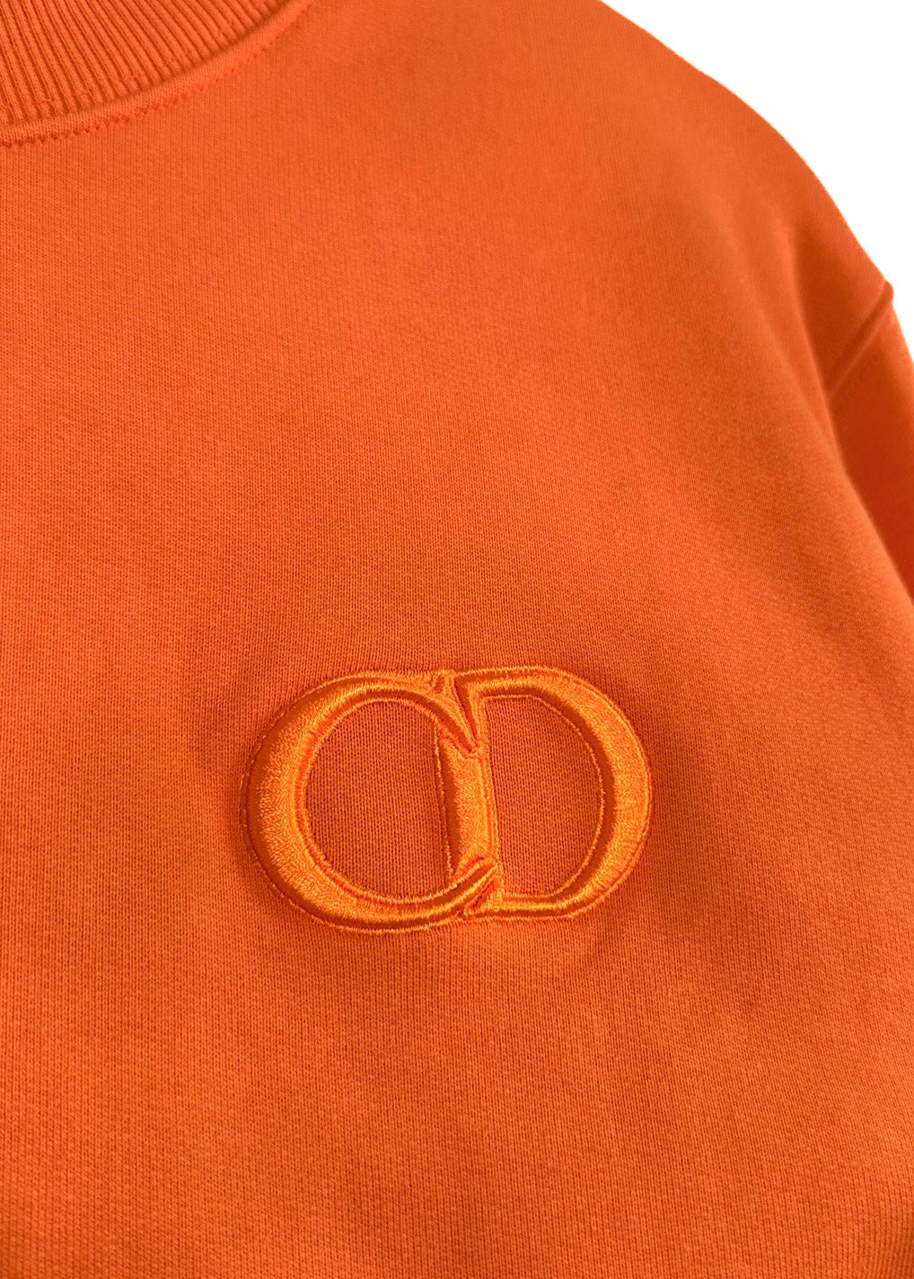 Dior Orange CD Icon Embroidered Sweatshirt