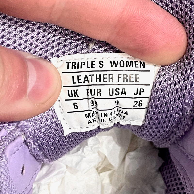 Baskets épaisses à semelle transparente Balenciaga Triple S lilas violet