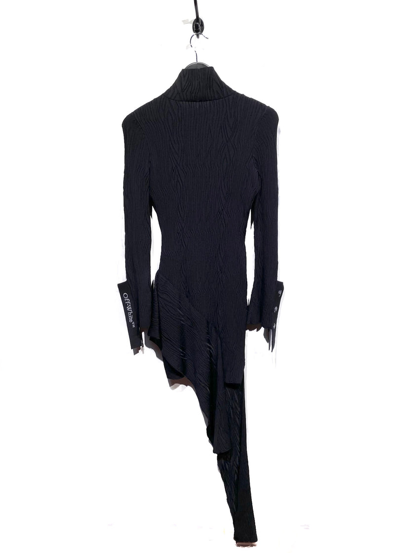 Off-White Virgil Abloh Black Asymmetrical Stretch Dress