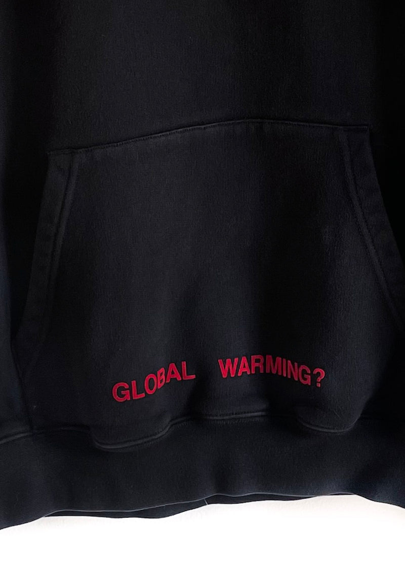 Sweat à capuche noir avec imprimé de fleurs﻿﻿ Off-White 2017 Arrow "Global Warming?"