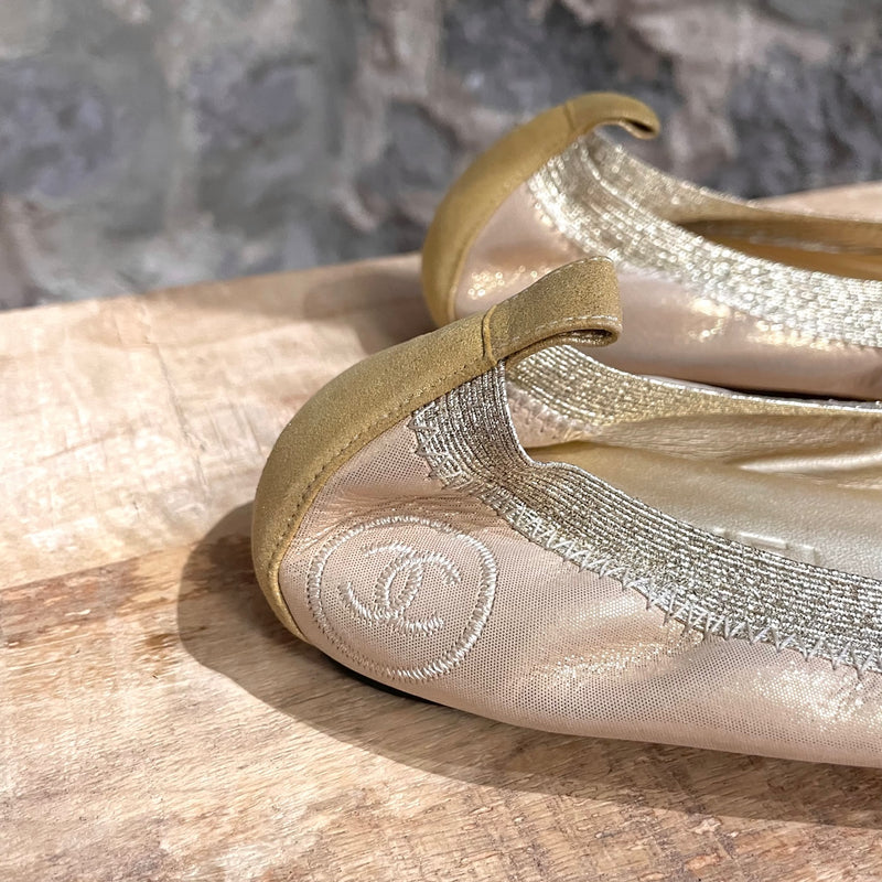 Chanel Gold Spirit Ballet Flats