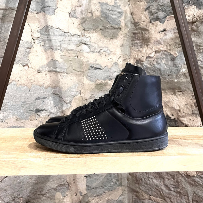 Saint Laurent Paris Black Studded High-top Sneakers