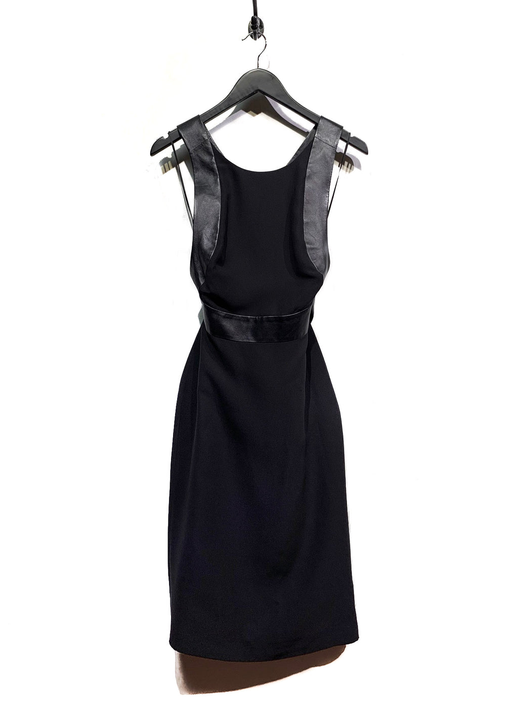 Gucci Black Leather-Trimmed Criss Cross Dress