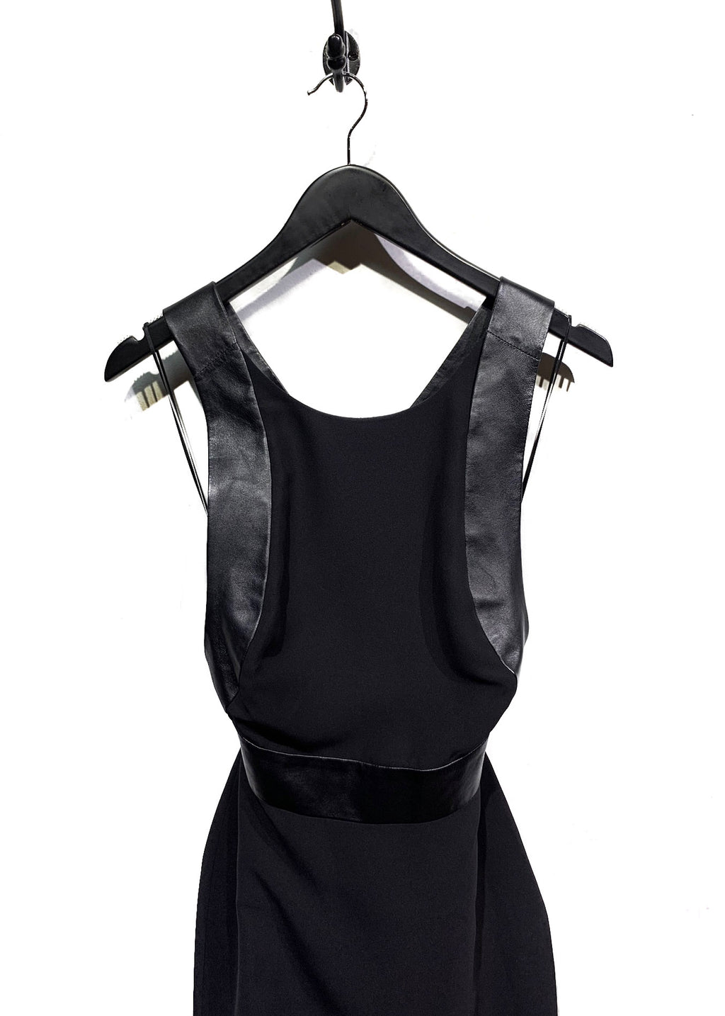 Gucci Black Leather-Trimmed Criss Cross Dress