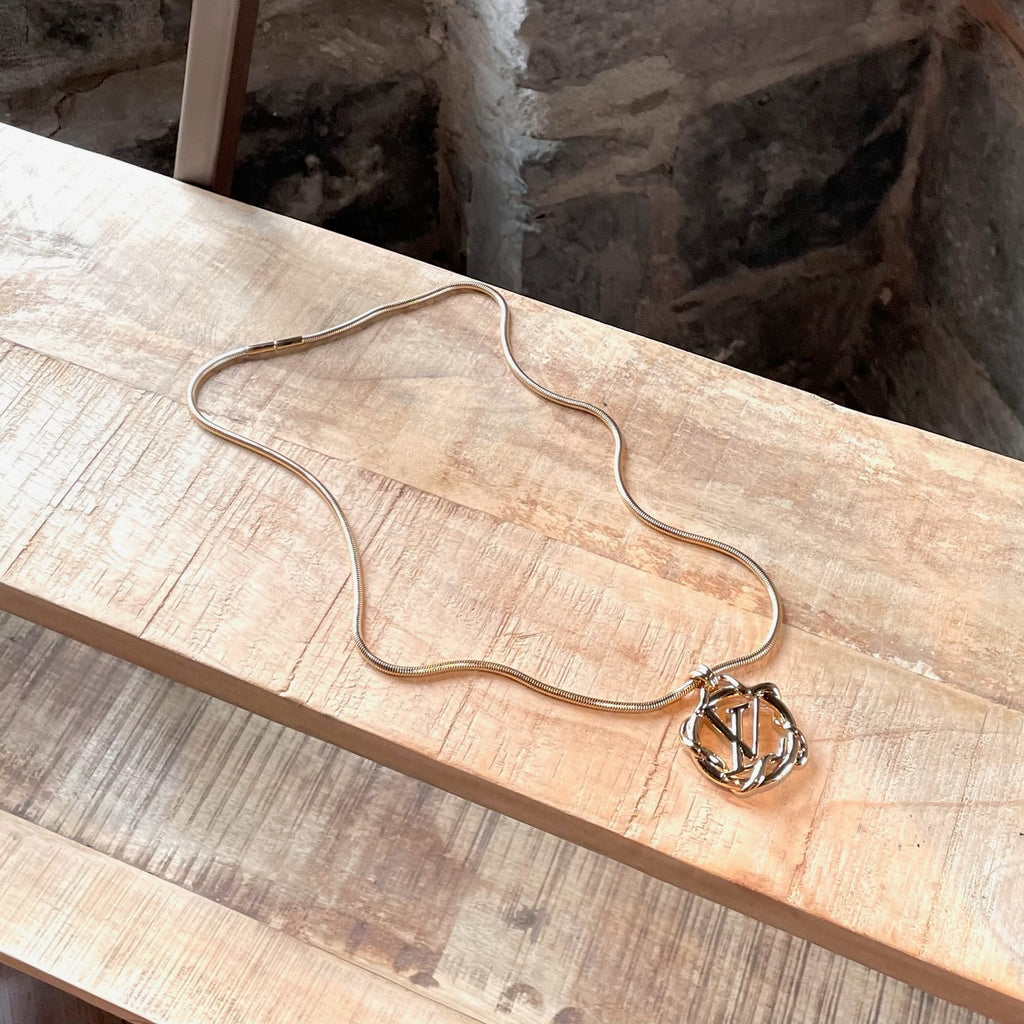 Louis Vuitton Gold-Tone Garden Louise Long Pendant Necklace