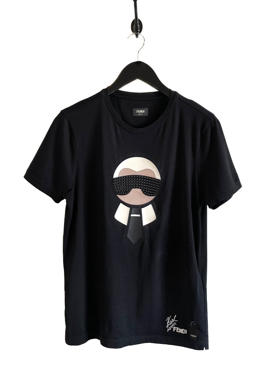Fendi Black Karl Lagerfeld Karlito Embellished T-shirt – Boutique LUC.S