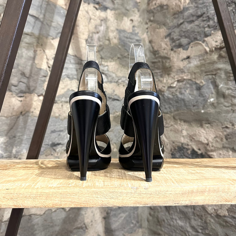Sandales plateformes à talons noires Balenciaga