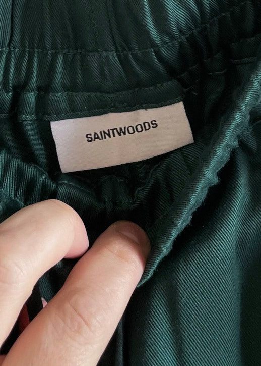 Saintwoods Resort Forest Green Satin Shorts