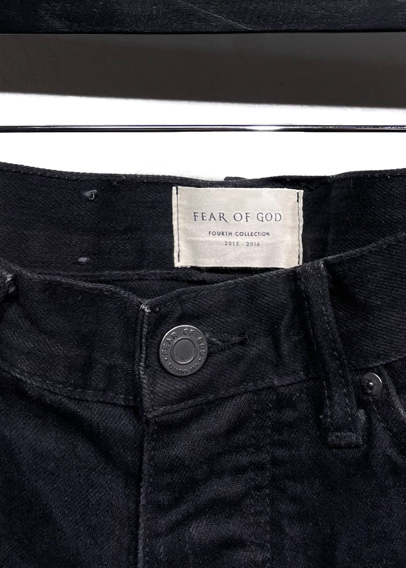 Fear Of God Fourth Collection Black Distressed Jeans