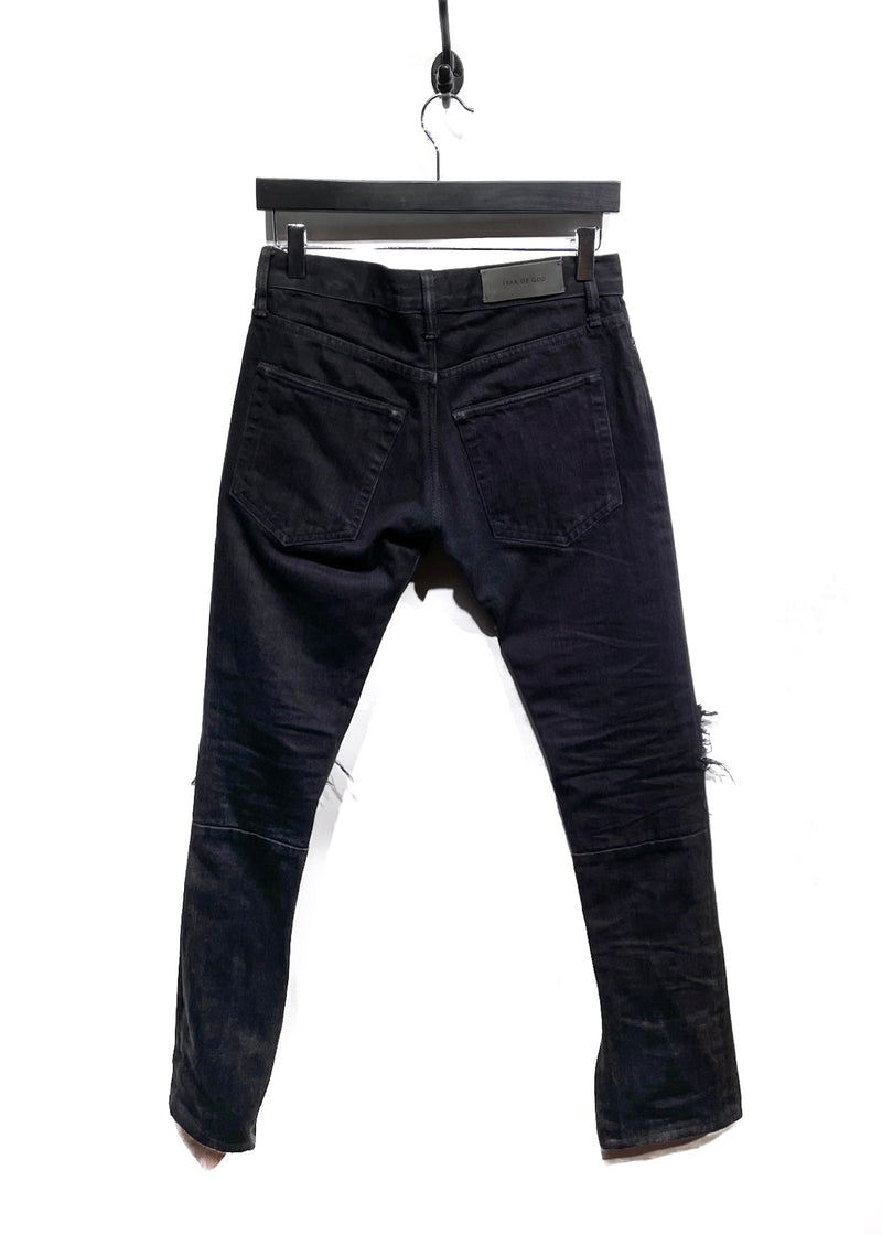 Fear Of God Fourth Collection Black Distressed Jeans