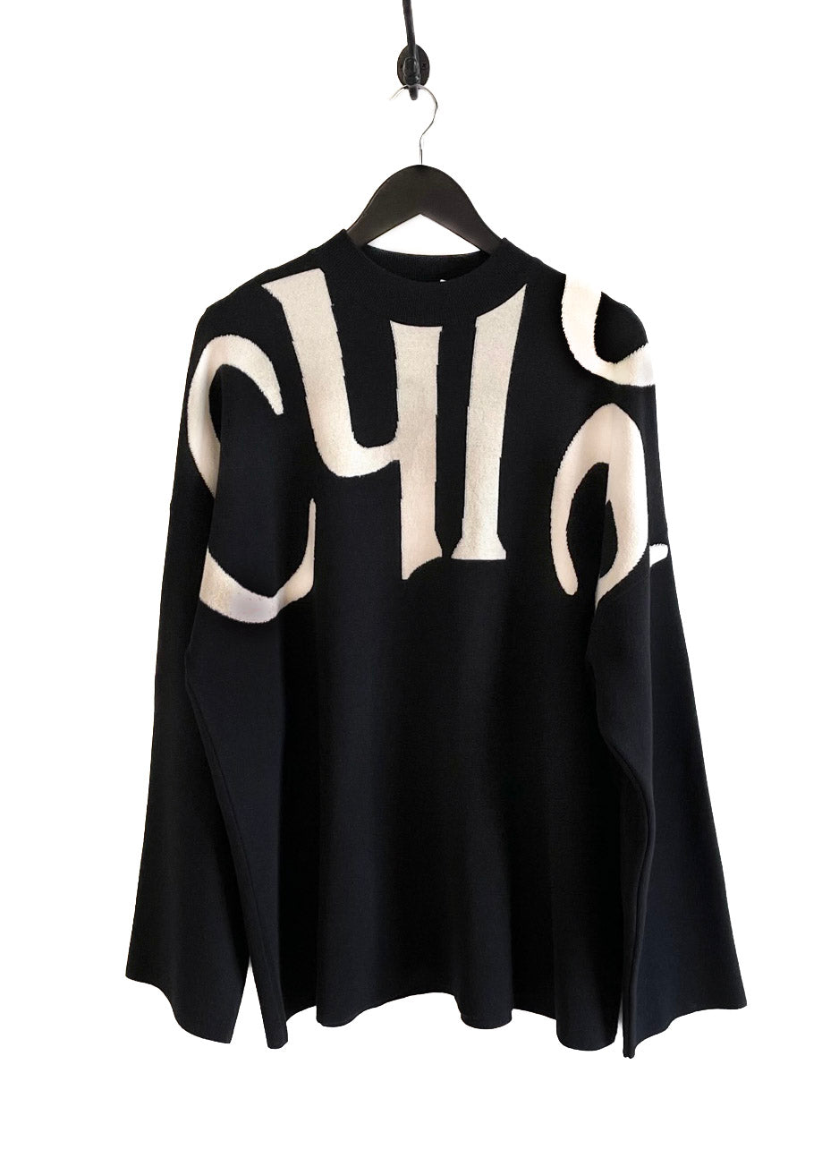 Chloé Black Wool Mockneck Oversized Sweater