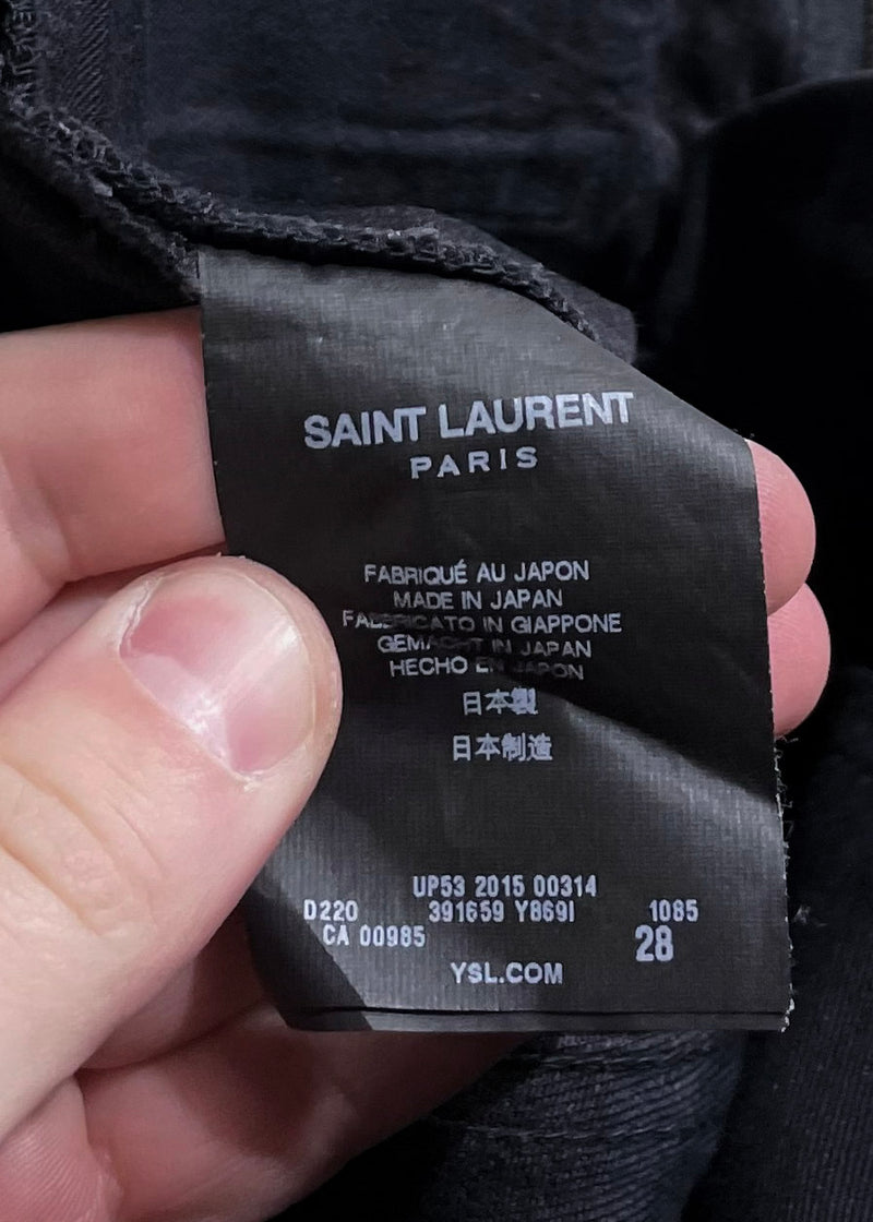 Saint Laurent D02 Black Destroyed Skinny Jeans