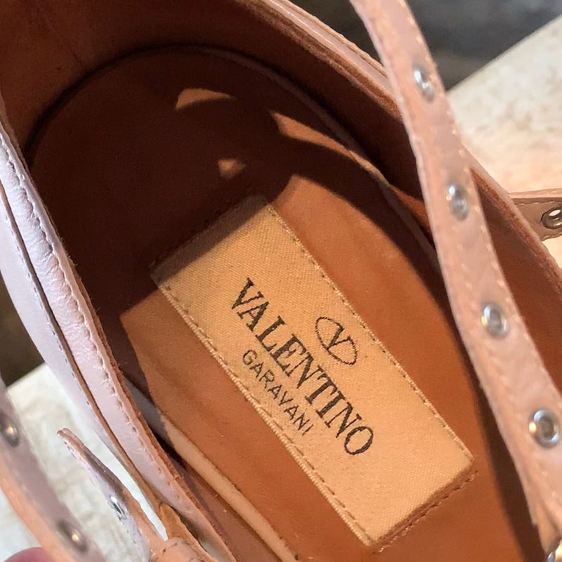 Valentino Love Latch Eyelets Embellished Heeled Sandals
