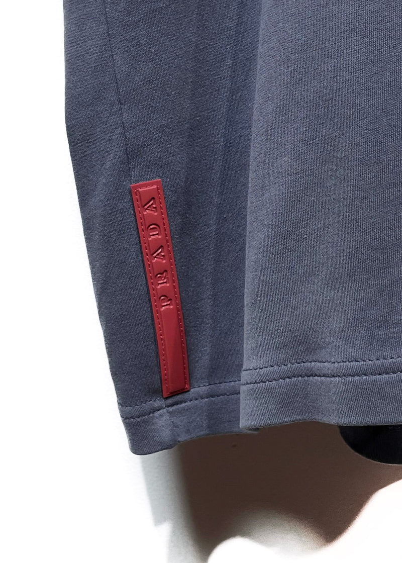 Prada Linea Rossa Steel Grey Polo Shirt