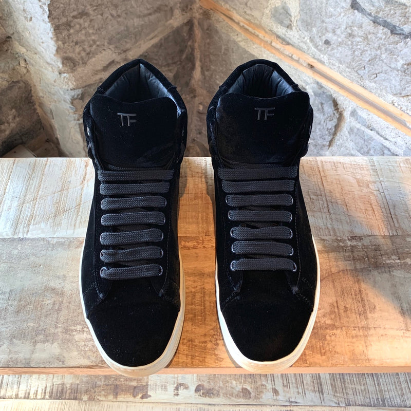 Tom Ford Black Velvet Russel High-top Sneakers