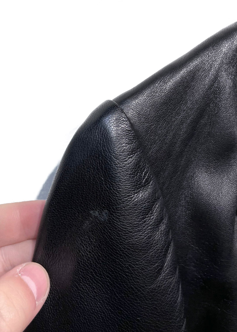 Balenciaga Leather Black Double Breast Blazer Jacket