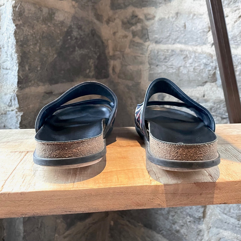 Valentino Navy Motif Sandals