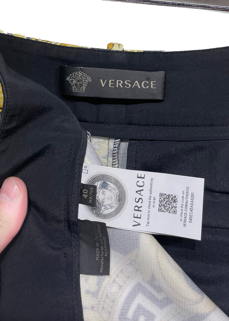 Pantalon ajusté avec imprimé Versace Barocco Hibiscus