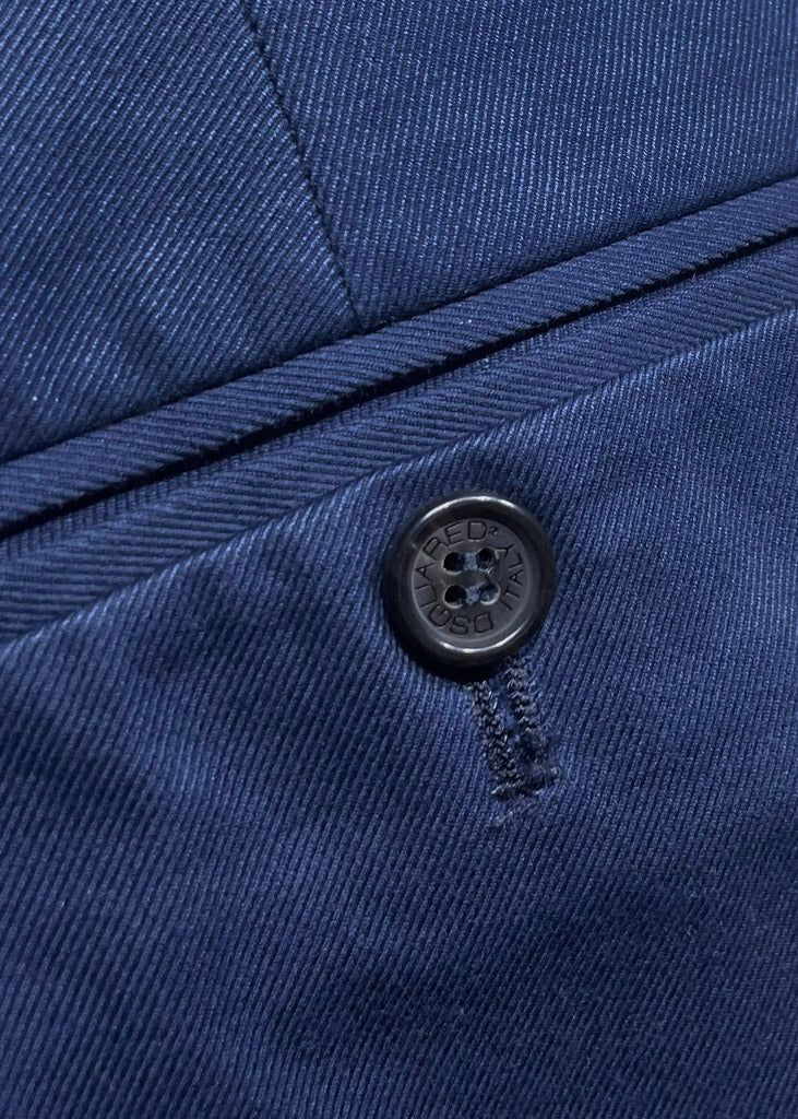 Pantalon chino plissé bleu marine Dsquared2