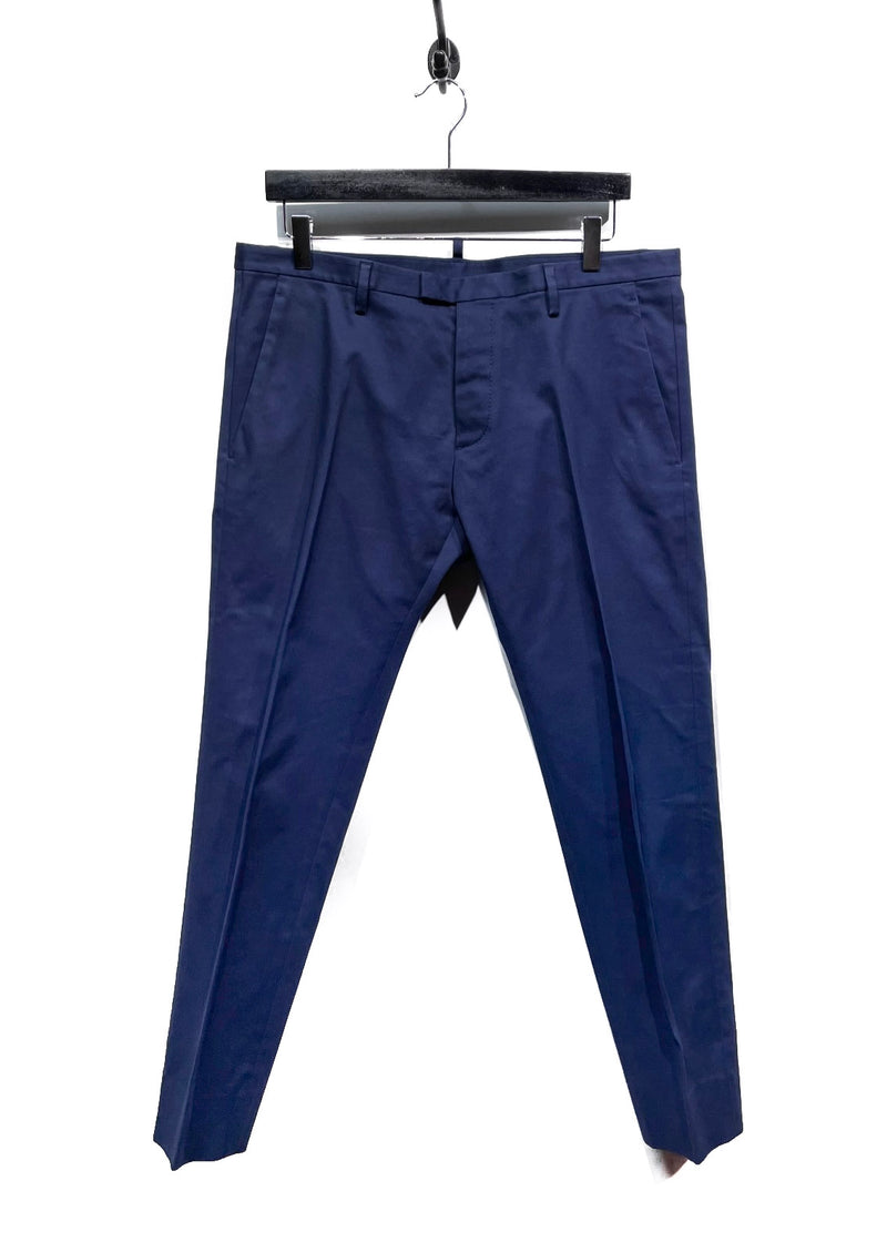 Dsquared2 Navy Blue Pleated Chino Trousers