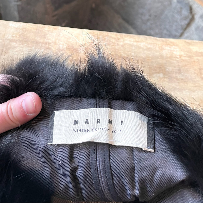 Marni Black Fox Fur Collar