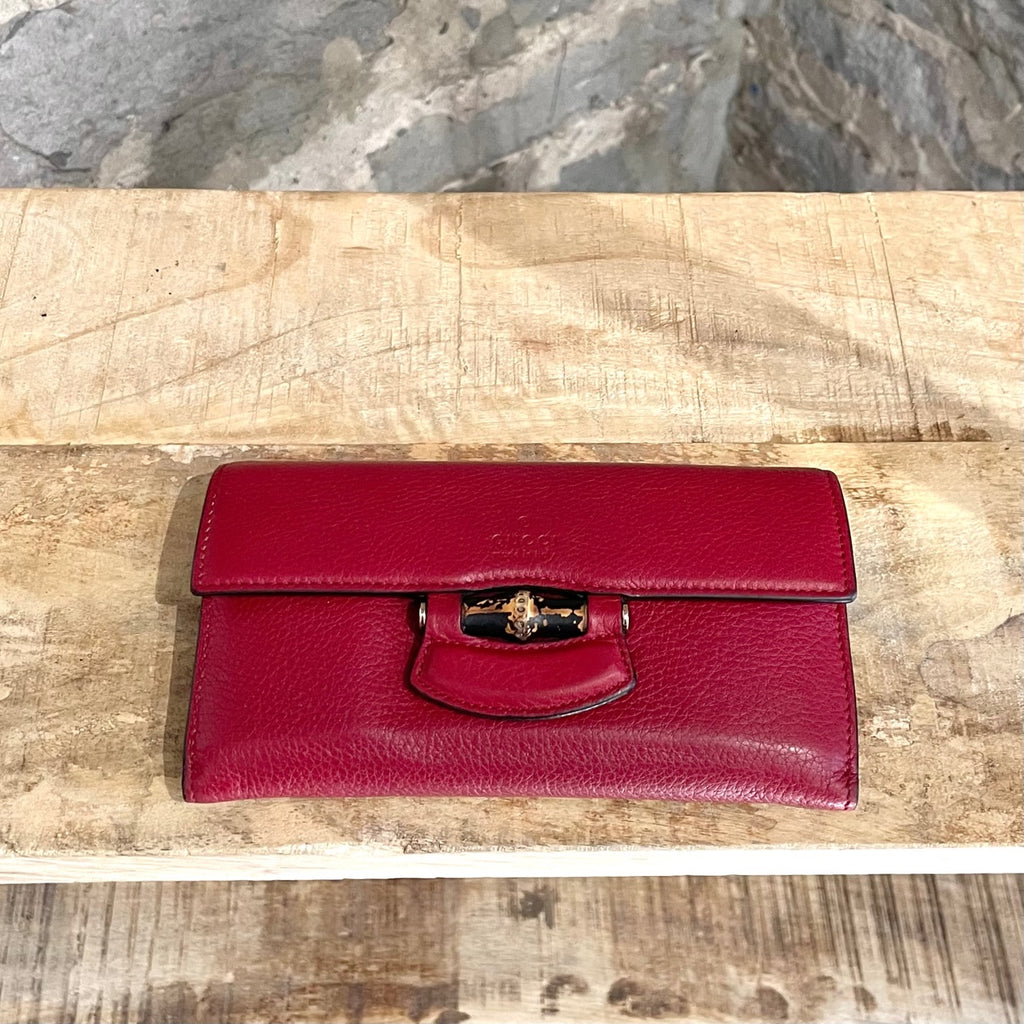 Gucci Red Bamboo Wallet
