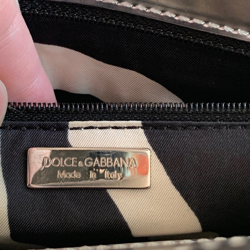 Sac à épaule métallisé argent Dolce & Gabbana