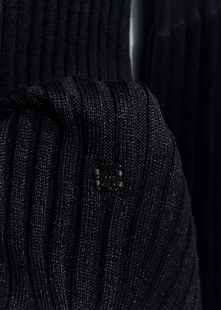 Col roulé côtelé noir à manches évasées Givenchy